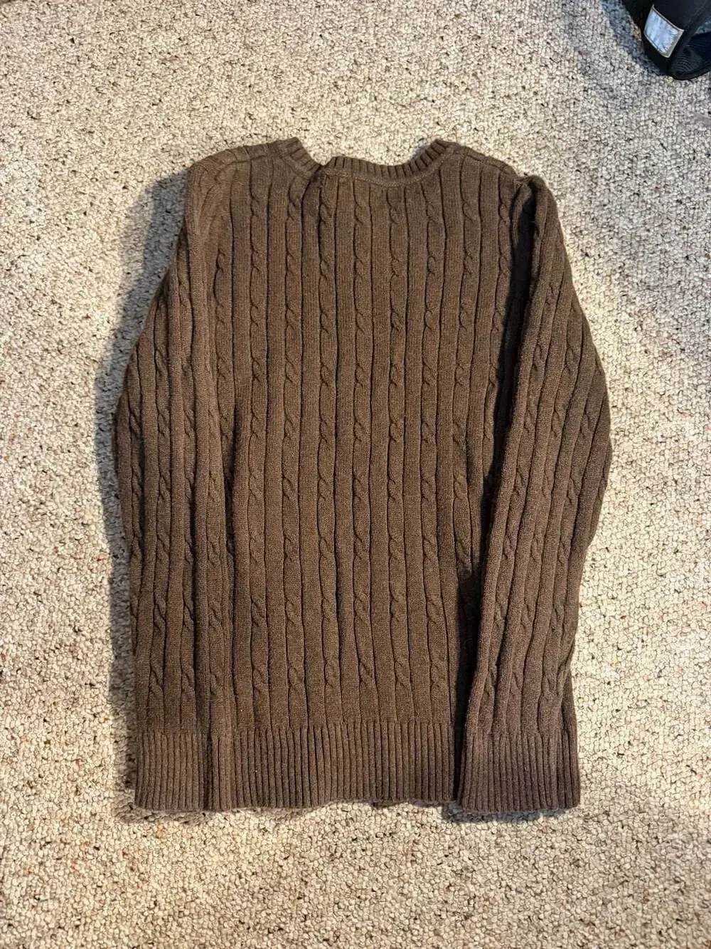 Croft & Barrow Brown Cable Knit Crewneck Sweater Size M